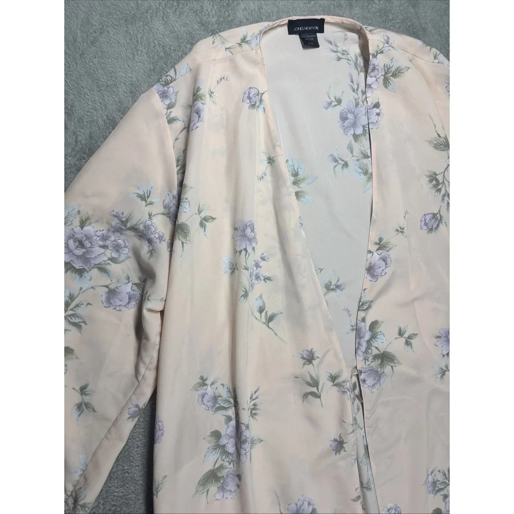 Jones New York Peach Floral Design Robe Size L/XL